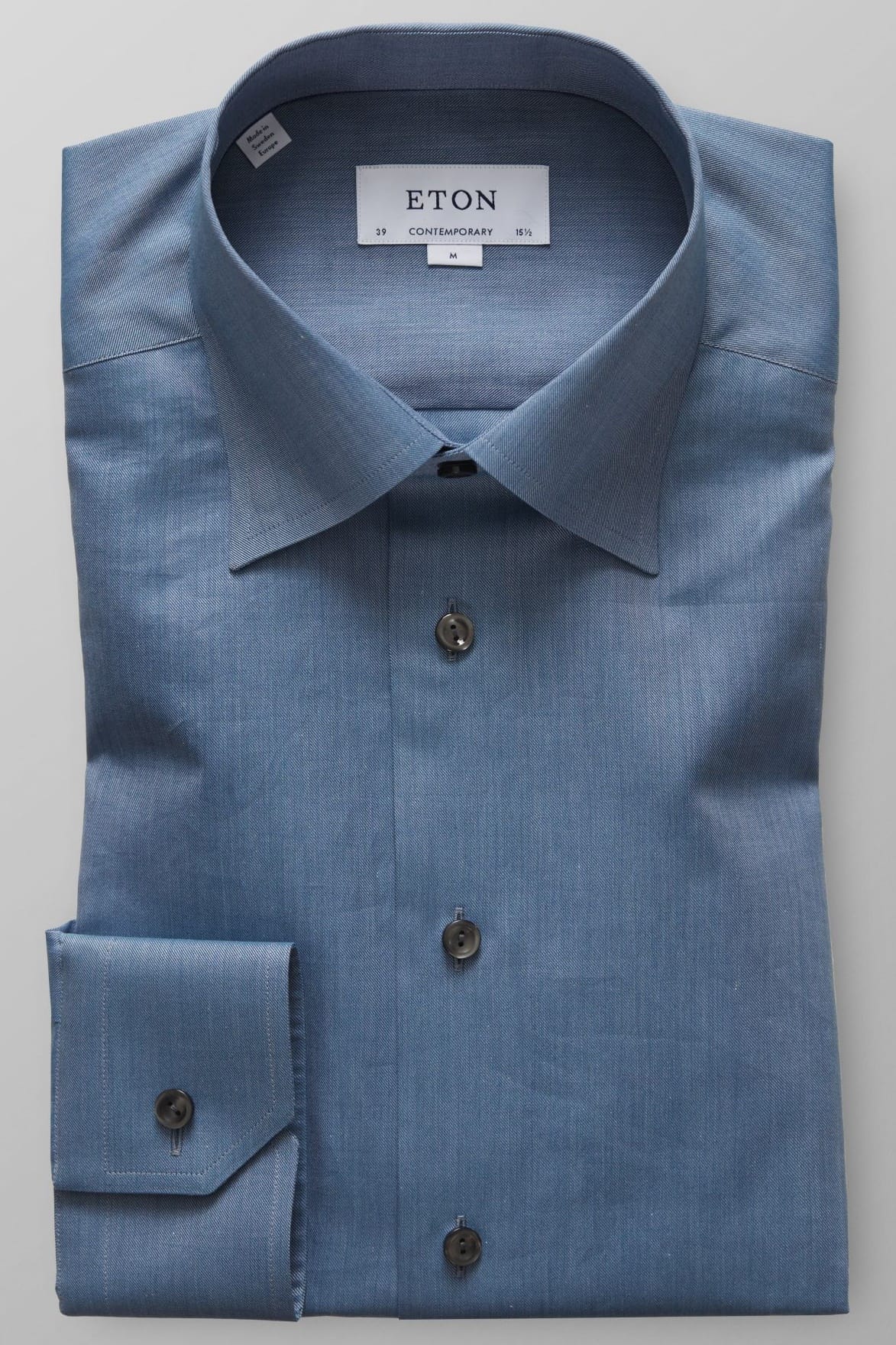 ETON Contemporary Fit Flanellhemd blau, Einfarbig 40 - M ETON Contemporary Fit Flanellhemd blau, Einfarbig 40 - M