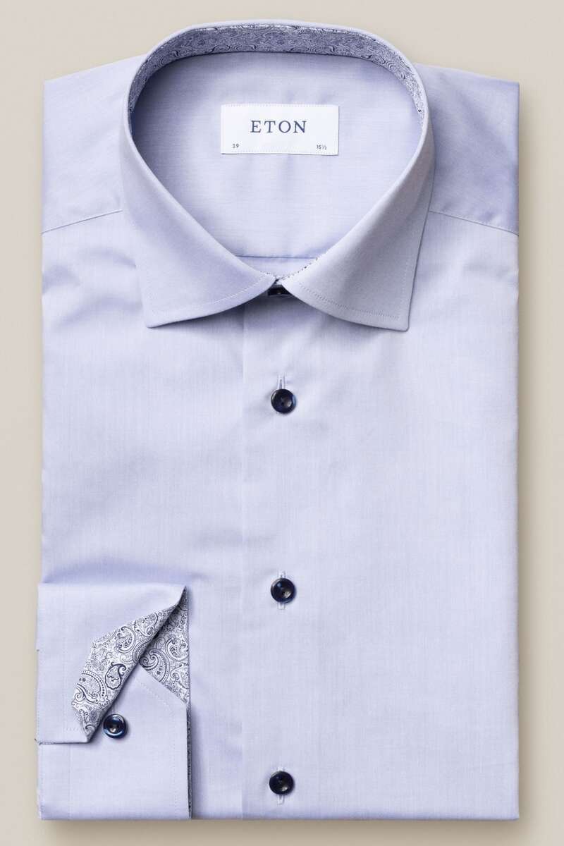 ETON Slim Fit Hemd blau, Einfarbig 40 - M ETON Slim Fit Hemd blau, Einfarbig 40 - M