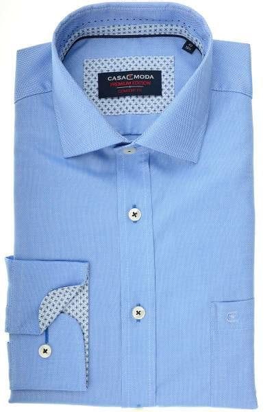 Casa Moda Comfort Fit Hemd mittelblau, Strukturiert