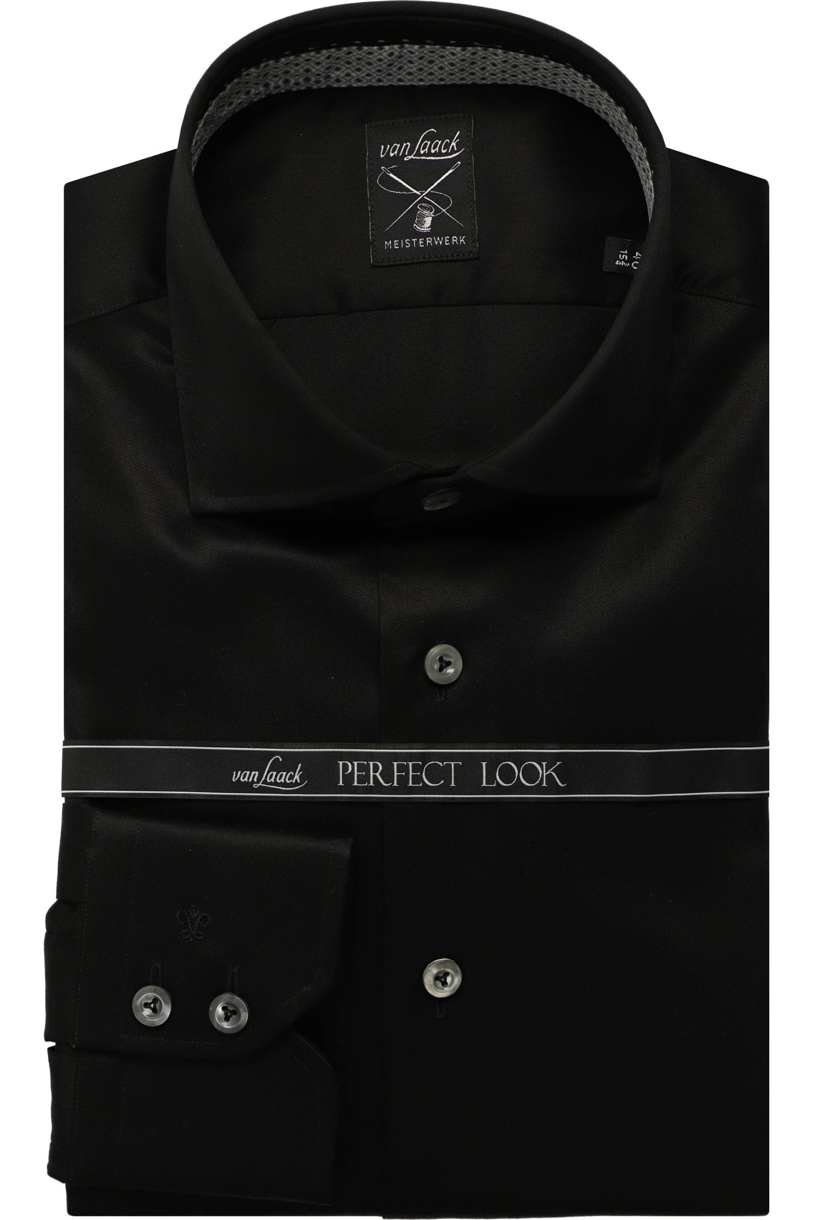 van Laack Slim Fit Hemd schwarz, Einfarbig 38 - S
