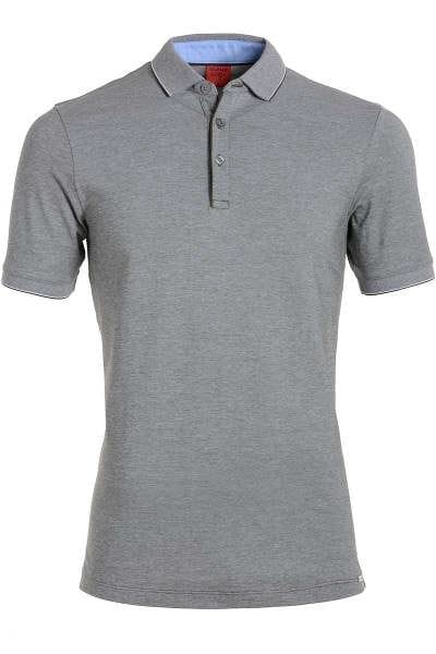Olymp Level Five Body Fit Poloshirt steingrau/weiss, Zweifarbig