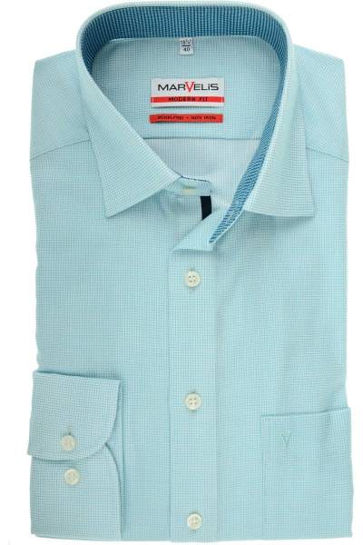 Marvelis Modern Fit Hemd mint/weiss, Kariert