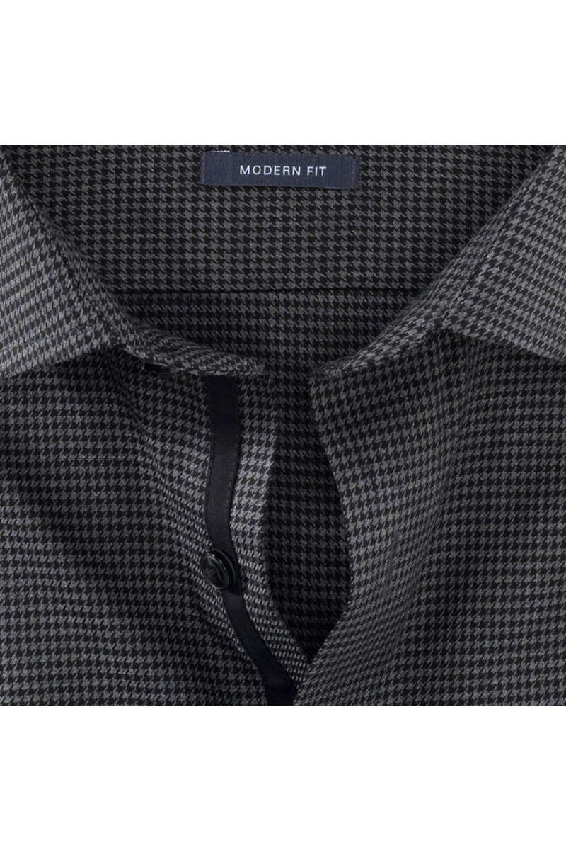 Marvelis Hemd - Modern Fit - Schwarz - Extra Langer Arm 69cm