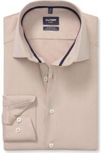OLYMP Camicia da uomo a maniche lunghe Luxor 24/Seven, stampa rotante su y/d Dobby, 24/7, Luxor Modern Fit, 22 Modern Kent, Bianco 00, 41