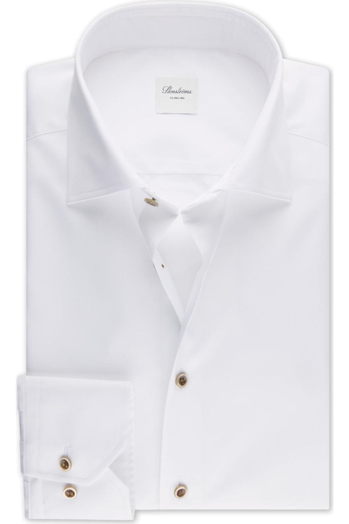 Stenströms Slimline Hemd weiss, Einfarbig 44 - XL