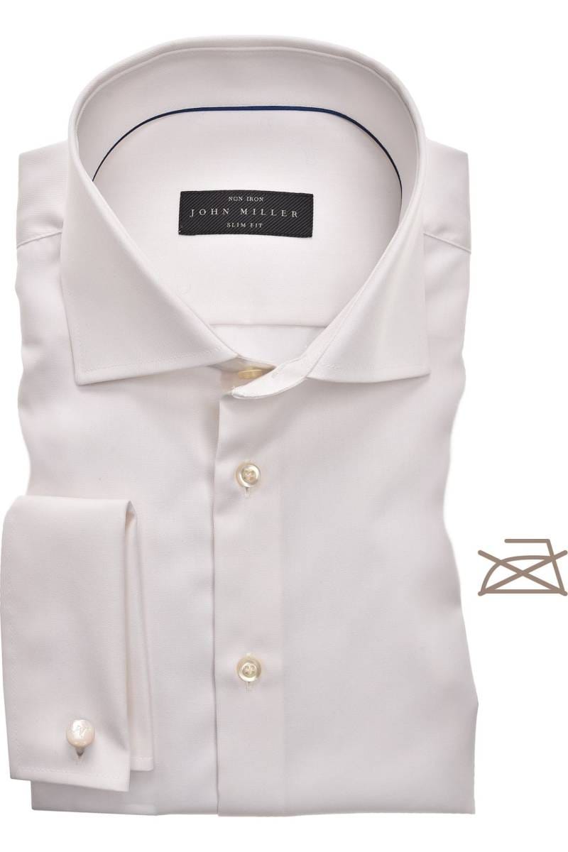 dress shirt slim fit vs regular Comfort Stretch Non-Iron Solid Dress Shirt With Contrast Trim main image 0