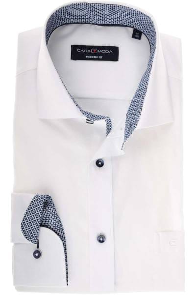 Casa Moda Modern Fit Hemd weiss, Strukturiert