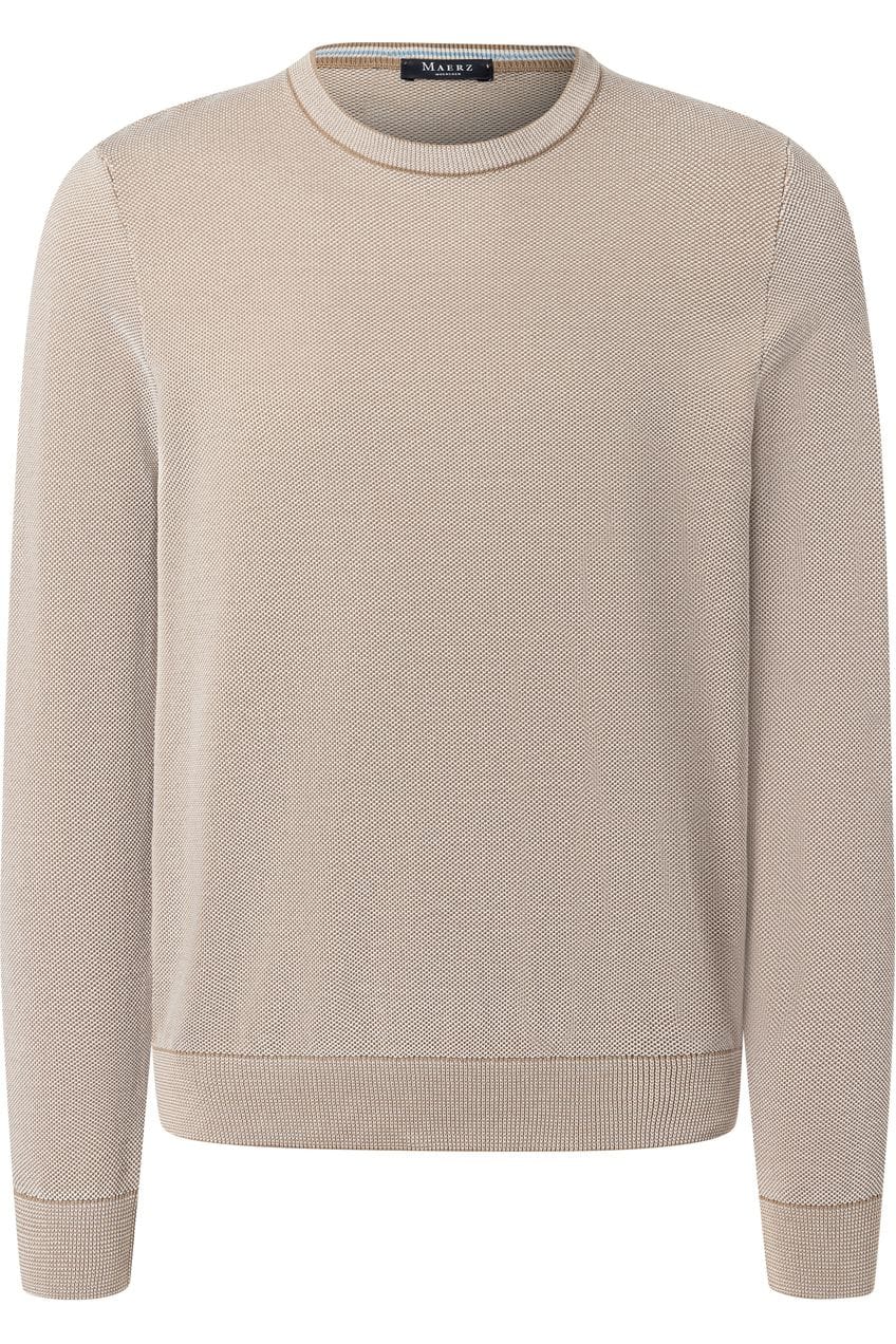 MAERZ Classic Fit Pullover beige, Strukturiert 58