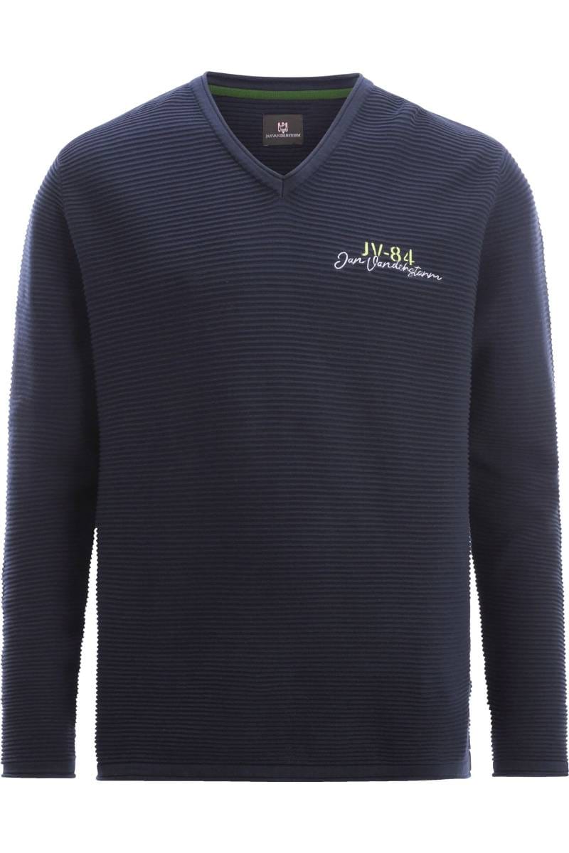 Jan Vanderstorm Comfort Fit Pullover V-Ausschnitt dunkelblau