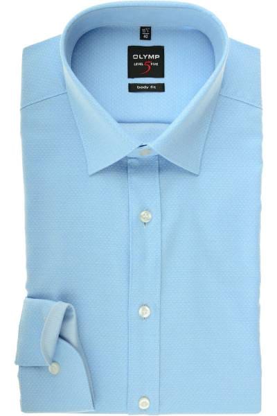 Olymp Level Five Body Fit Hemd bleu, Faux-uni