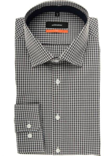 Seidensticker Slim Fit Hemd schwarz/weiss, Kariert