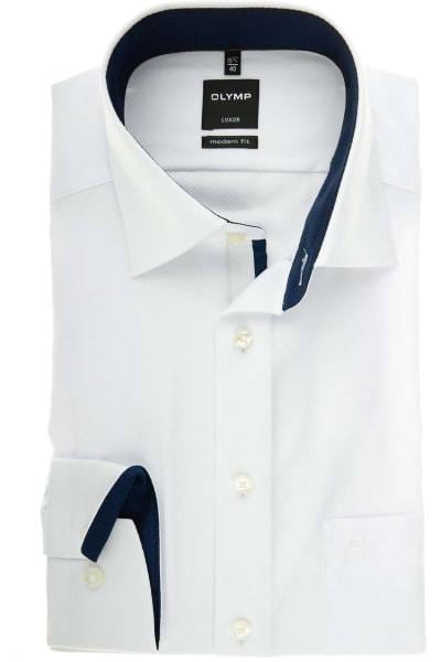 Olymp Luxor Modern Fit Hemd weiss, Gemustert
