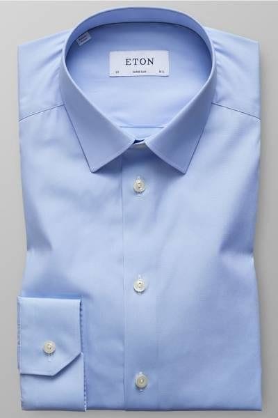 Eton Hemd - Super Slim - blau, Einfarbig