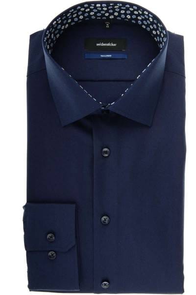 Seidensticker Tailored Hemd marine, Einfarbig