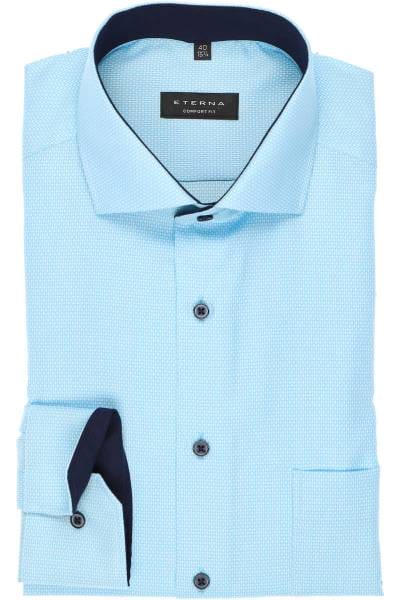 ETERNA Comfort Fit Hemd blau, Strukturiert