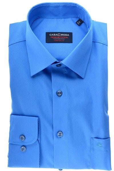 Casa Moda Hemd - Comfort Fit - blau, Einfarbig