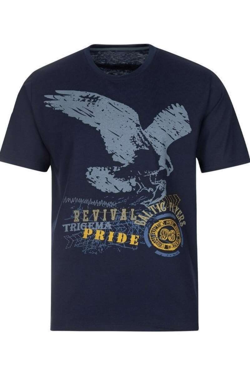 TRIGEMA Comfort Fit T-Shirt Rundhals navy, bedruckt M TRIGEMA Comfort Fit T-Shirt Rundhals navy, bedruckt M