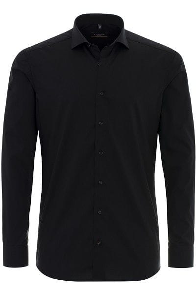 Eterna Hemd - Slim Fit - schwarz, Einfarbig
