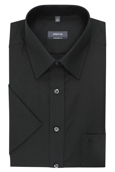 Eterna Hemd - Comfort Fit - schwarz, Einfarbig