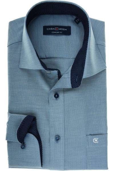 Casa Moda Comfort Fit Hemd dunkelblau/weiss, Strukturiert