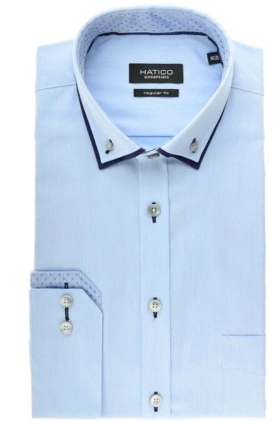 Hatico Hemd - Regular Fit - hellblau, Einfarbig