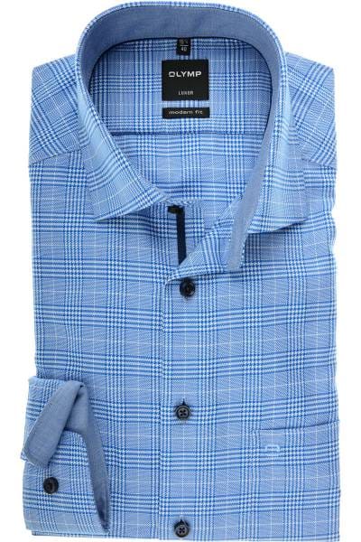 OLYMP Luxor Modern Fit Hemd royal/weiss, Kariert