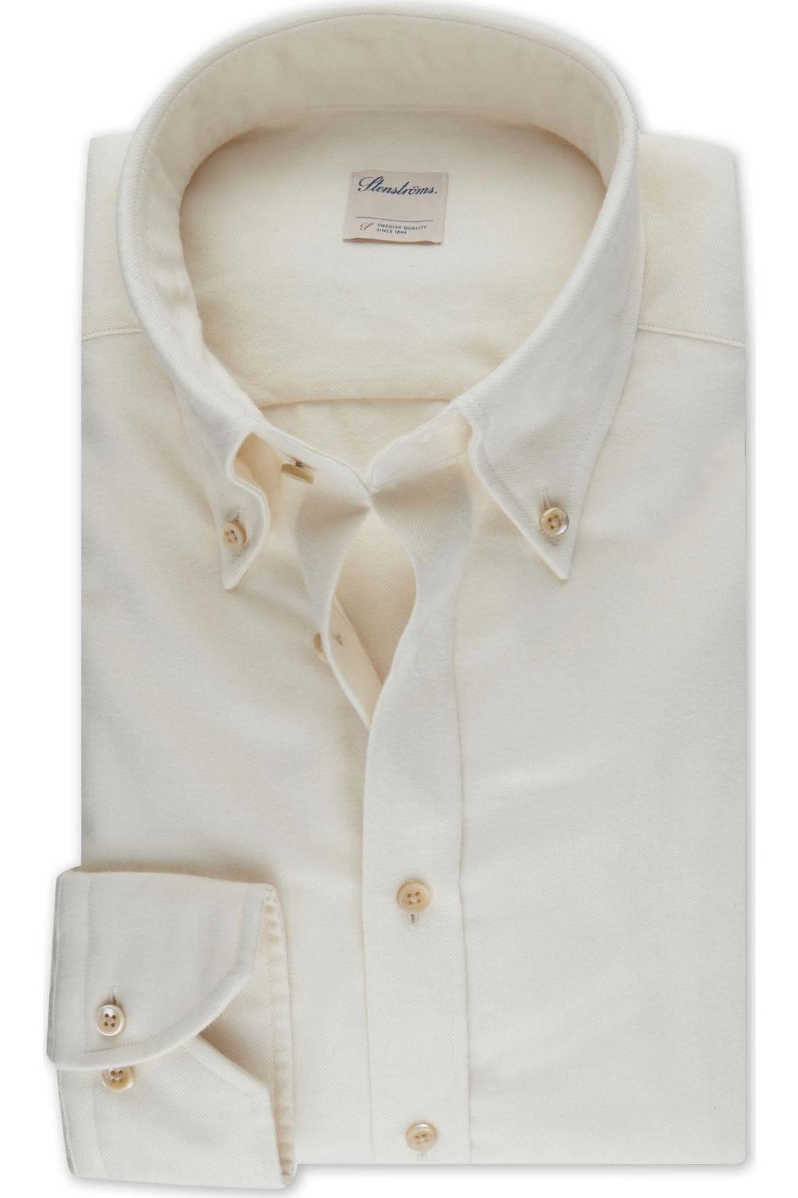 Body Flannels Stenströms Fitted Body flannel shirt ecru, One Colour | Hemden.de