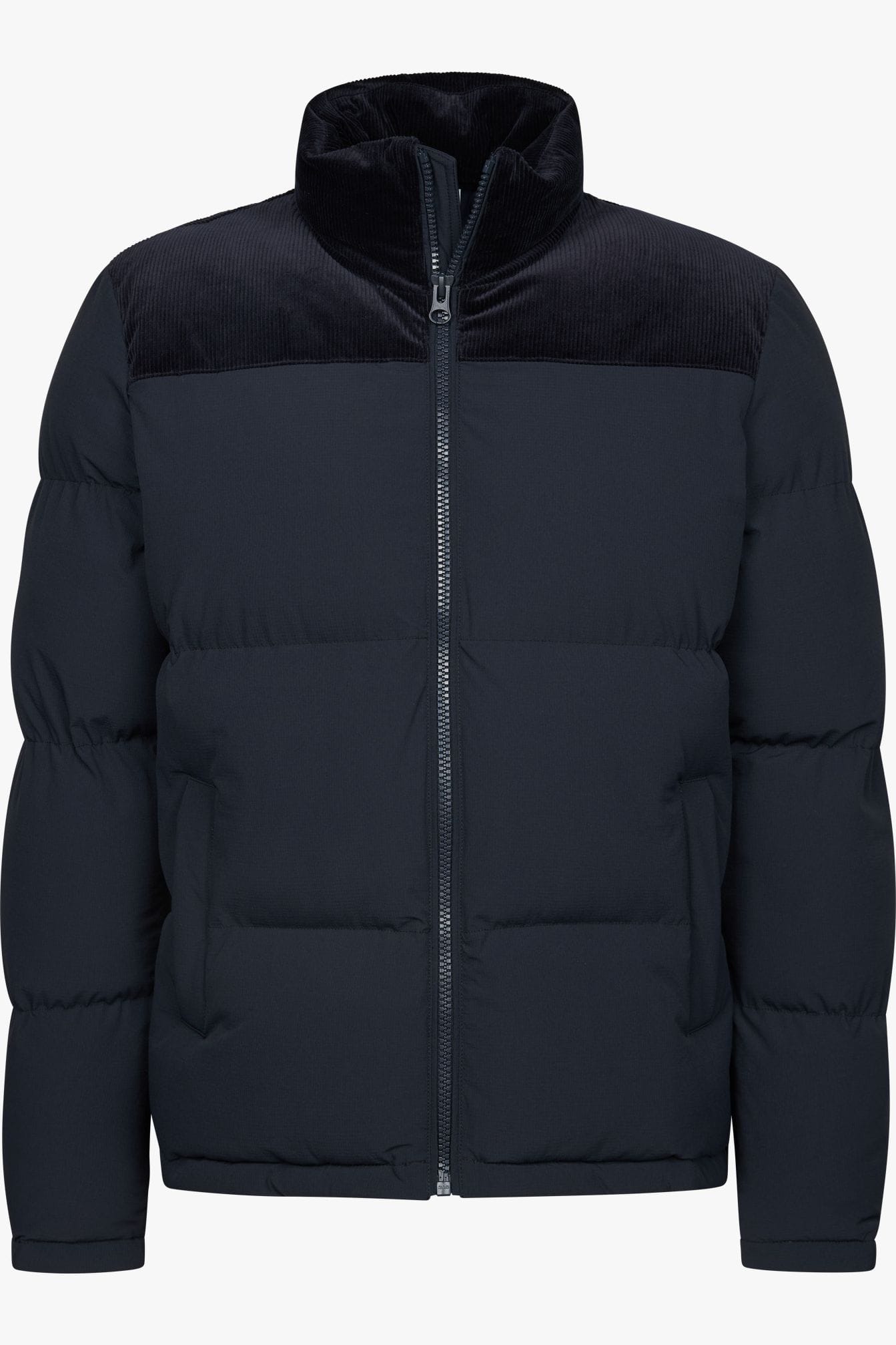 Normal Zip Profuomo Normal Fit quilted jacket zip blue | Overhemden.com EN