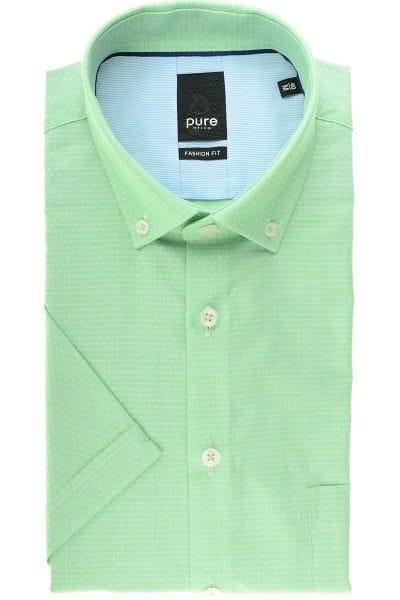 Pure Hemd - Fashion Fit - grün, Einfarbig