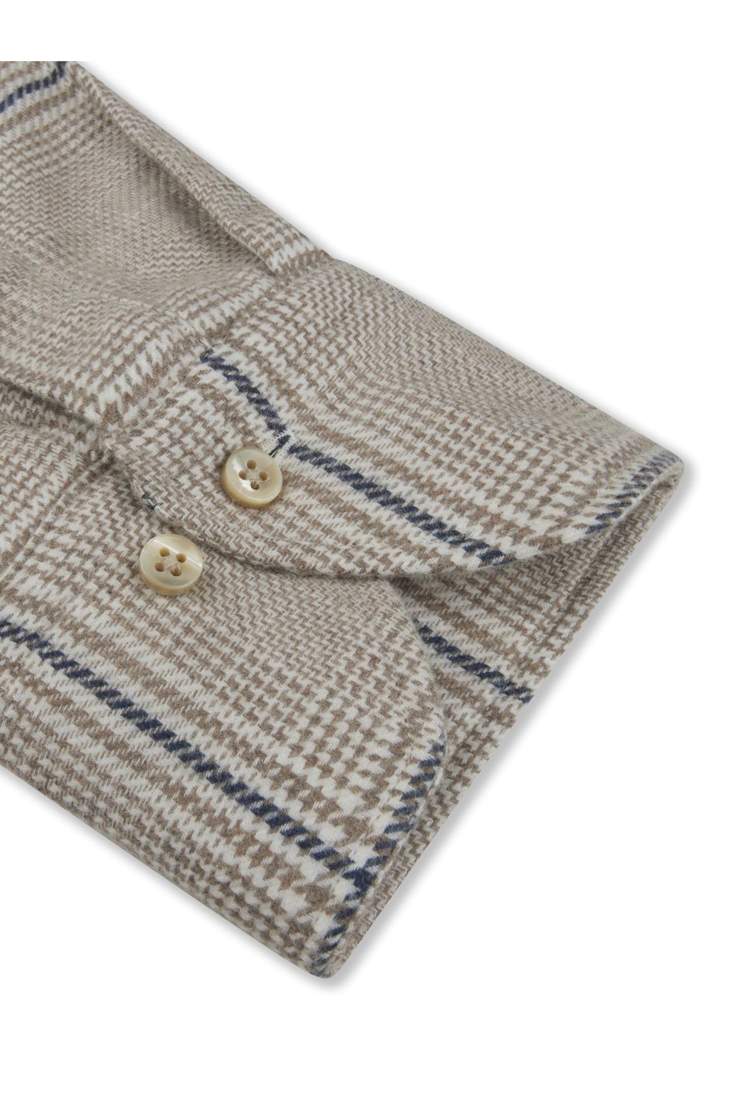 Body Flannels Stenströms Fitted Body flannel shirt beige, Chequered | Hemden.de