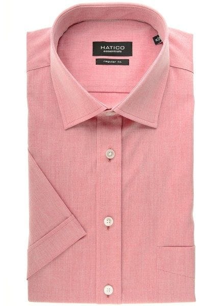 Hatico Hemd - Regular Fit - rot, Einfarbig