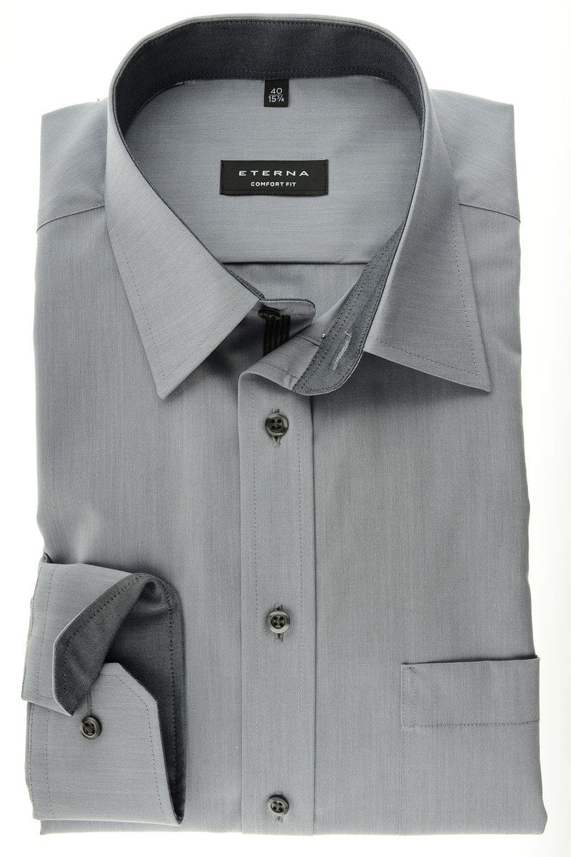 Eterna Hemd - Comfort Fit - silbergrau, Einfarbig 47 - 3XL Eterna Hemd - Comfort Fit - silbergrau, Einfarbig 47 - 3XL