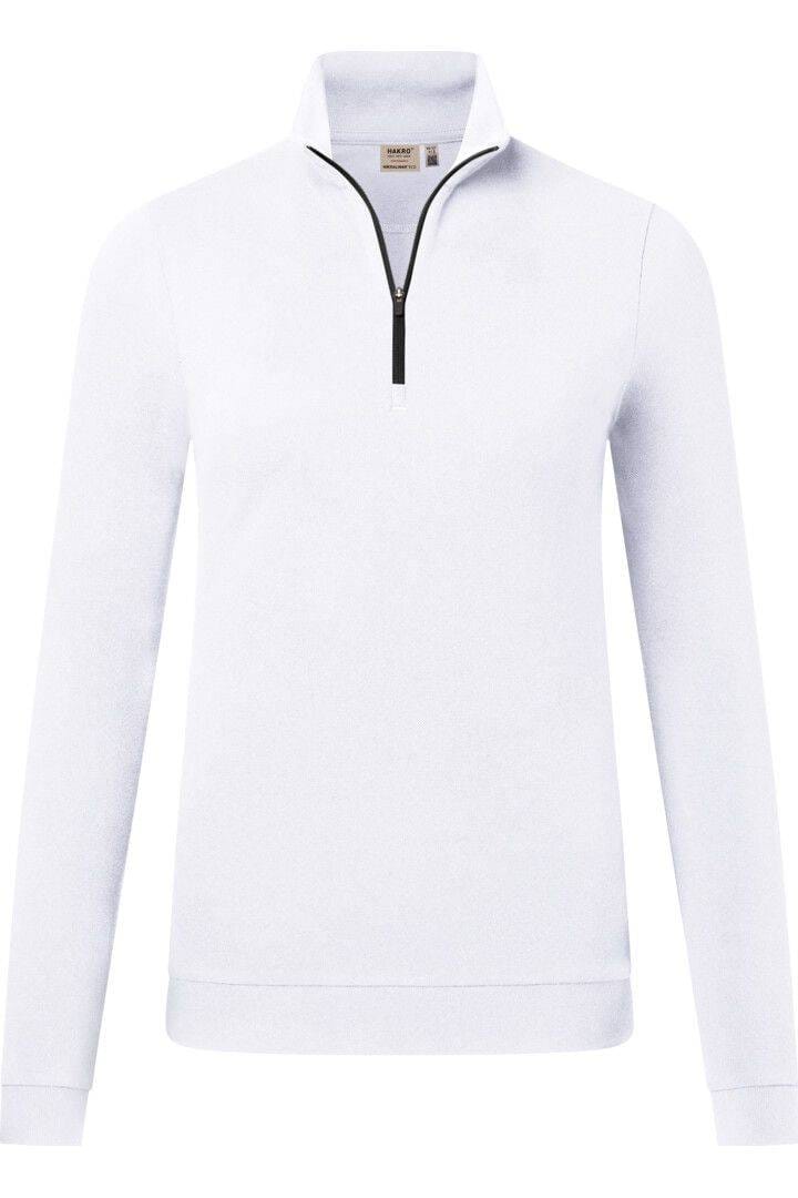 HAKRO Regular Fit Dames Longsleeve ritssluiting wit