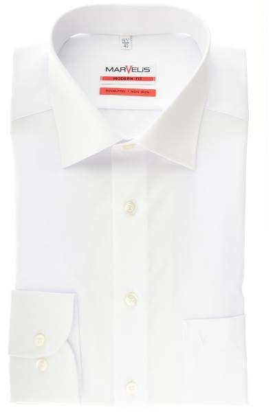 Marvelis Hemd - Modern Fit - weiss, Einfarbig