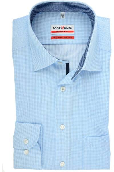 Marvelis Modern Fit Hemd bleu/weiss, Kariert