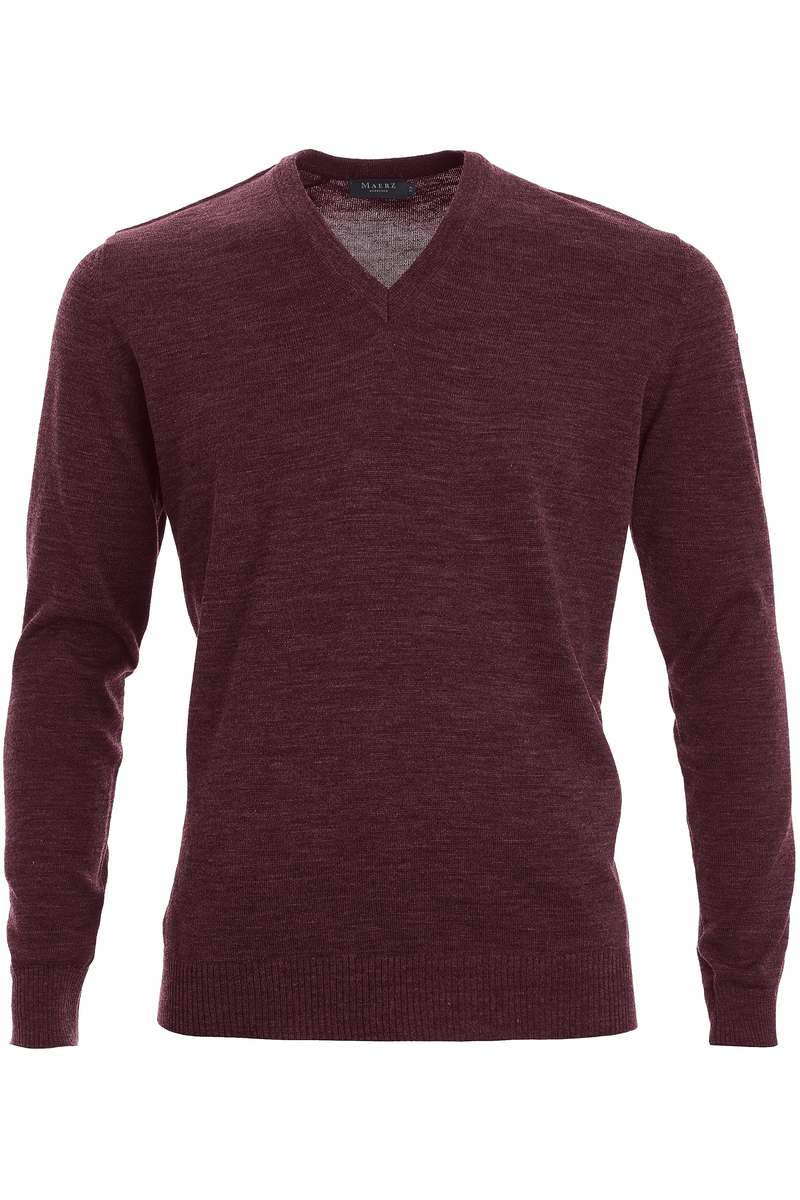 MAERZ Strickpullover Classic Fit V-Ausschnitt violett, einfarbig 52 MAERZ Strickpullover Classic Fit V-Ausschnitt violett, einfarbig 52