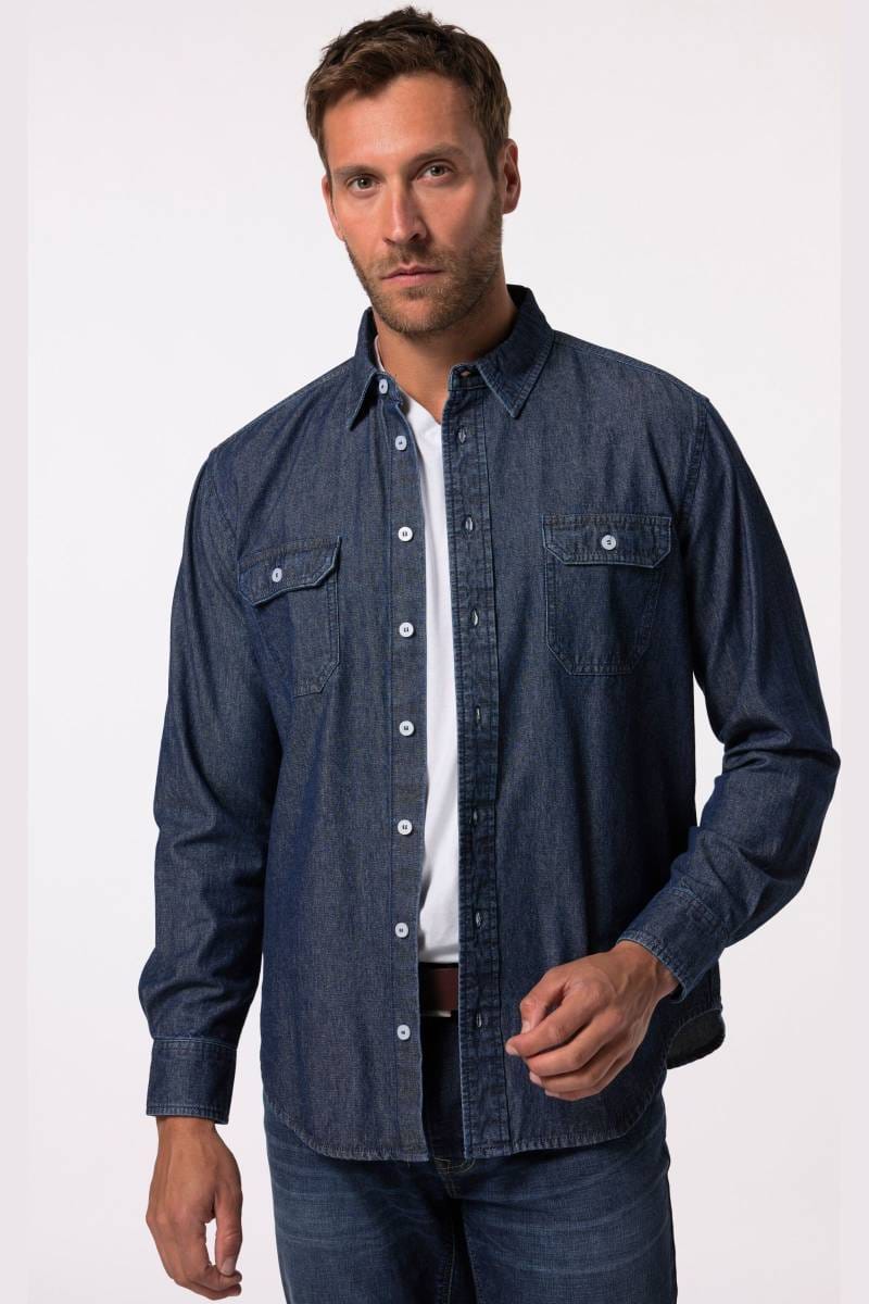 Lange Spijkeroverhemd | Denim Blouse Heren | - Style Italy