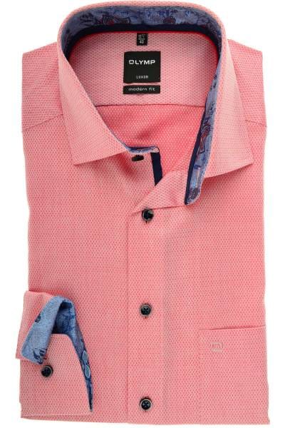 OLYMP Luxor Modern Fit Hemd rot, Faux-Uni