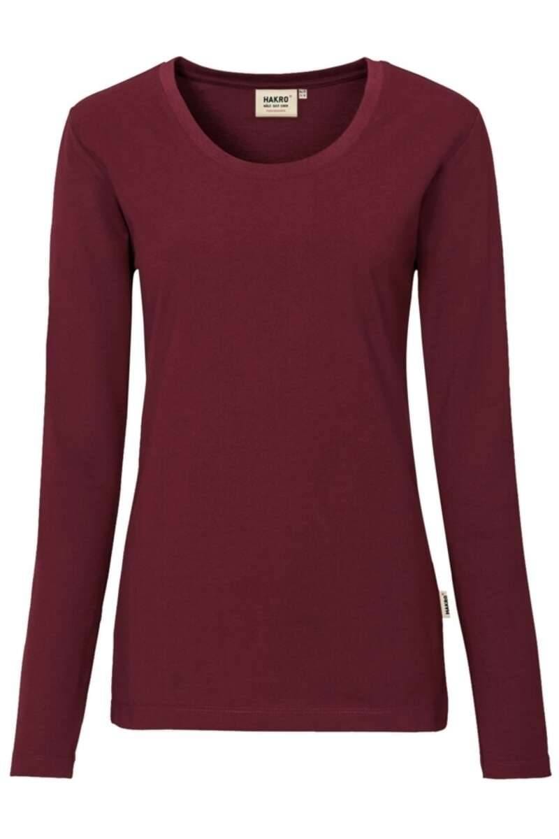 Hakro Longsleeve Shirt Dames HAKRO Dames T-shirt Wijnrood