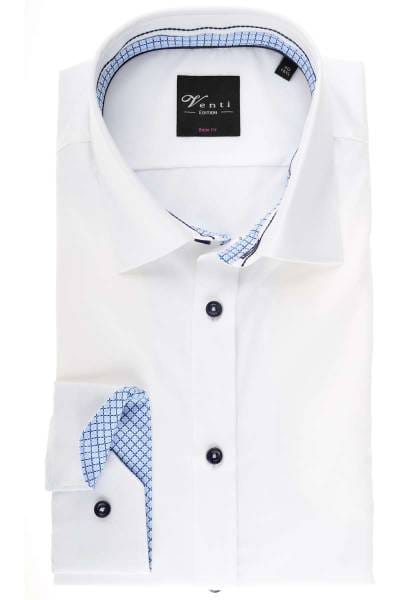 Venti Body Fit Hemd weiss, Einfarbig
