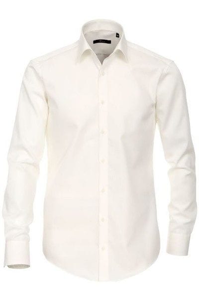 Venti Hemd - Slim Fit - creme, Einfarbig