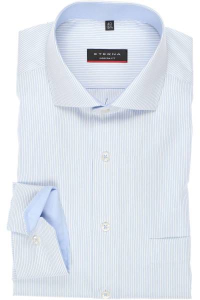 ETERNA Modern Fit Hemd hellblau, Gestreift