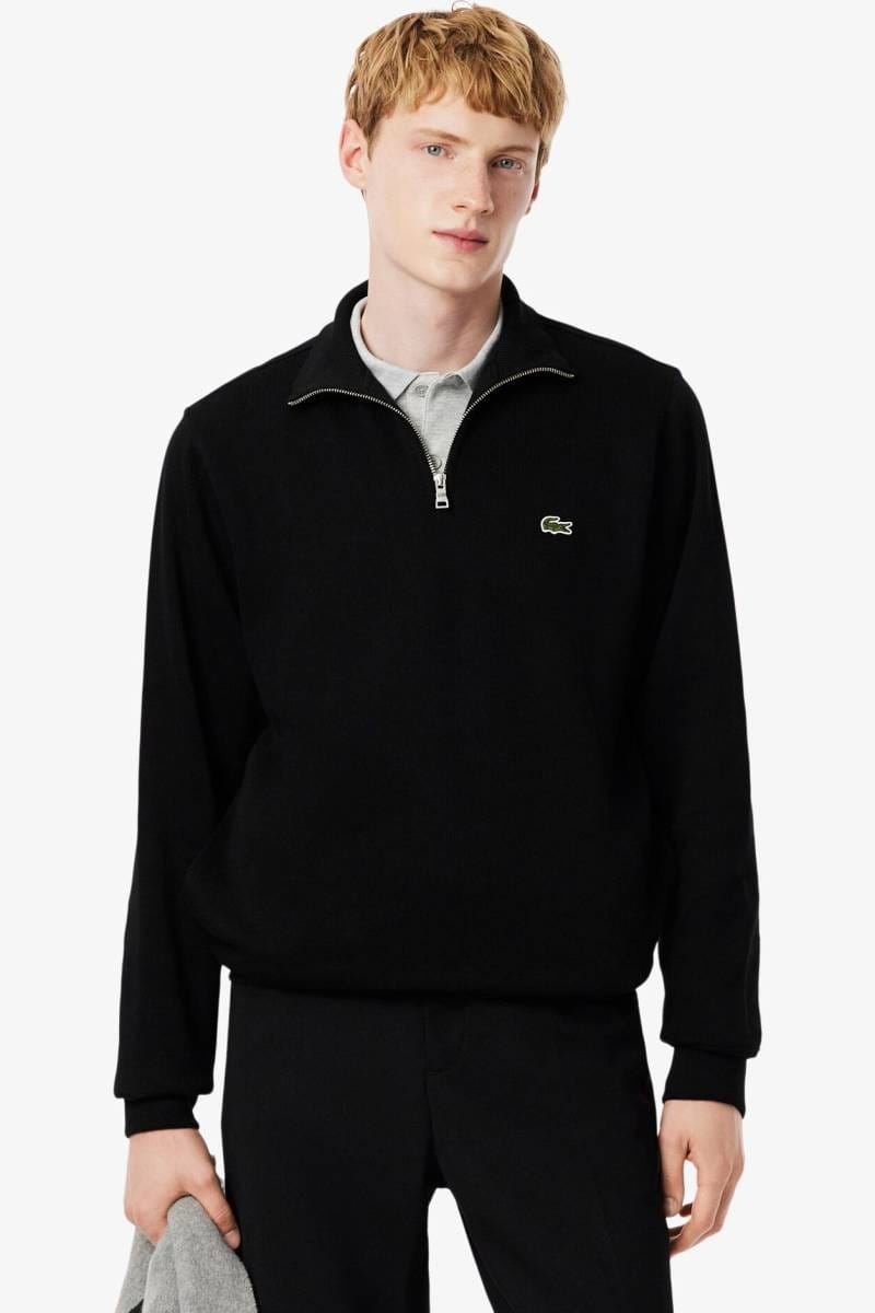 Lacoste Classic Fit sweat shirt zip black | Businesshemden.com