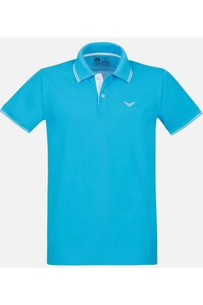TRIGEMA Comfort Fit Poloshirt azur, Einfarbig