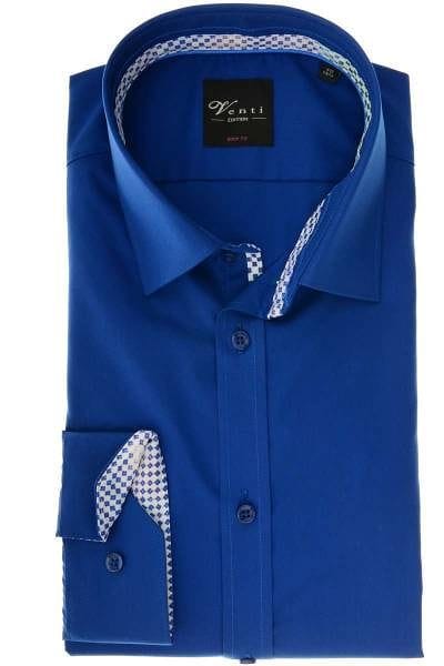 Venti Body Fit Hemd blau, Einfarbig