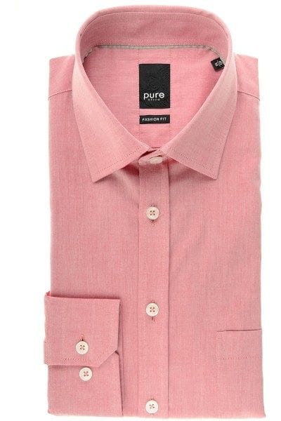 Pure Hemd - Fashion Fit - rot, Einfarbig