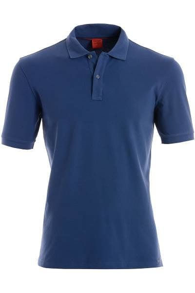 OLYMP Level Five Body Fit Poloshirt - Body Fit - blaugrau, Einfarbig