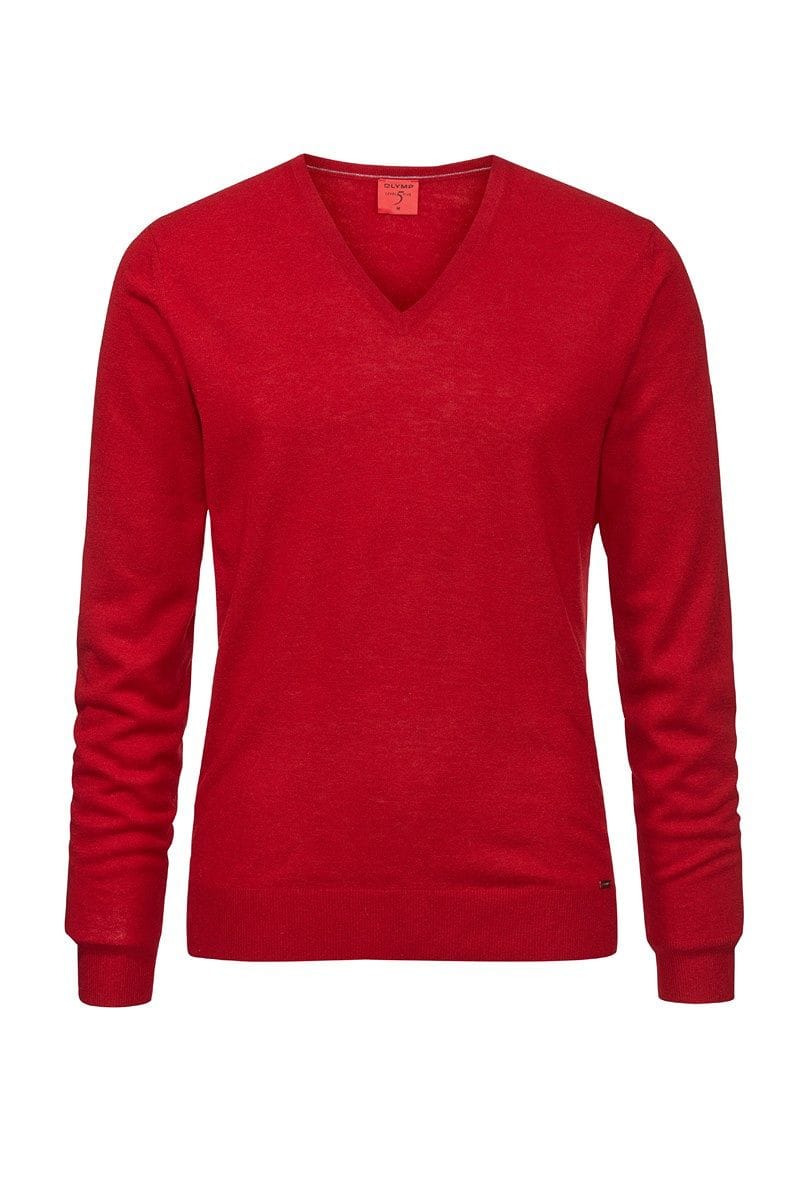 Olymp Strickpullover Level 5 Five Body Fit - ziegelrot