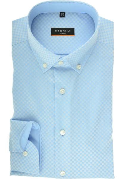 ETERNA Slim Fit Hemd mittelblau, kariert