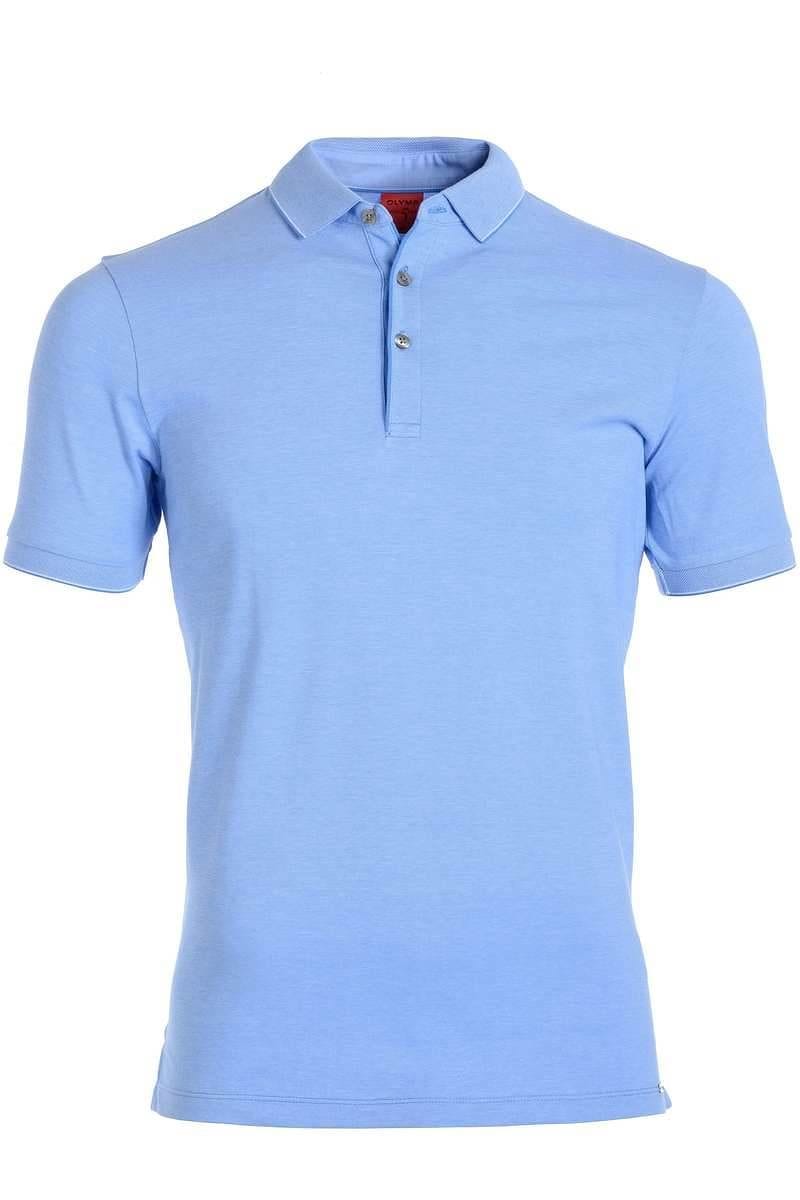 Olymp Level Five Body Fit Poloshirt sky/weiss, Zweifarbig